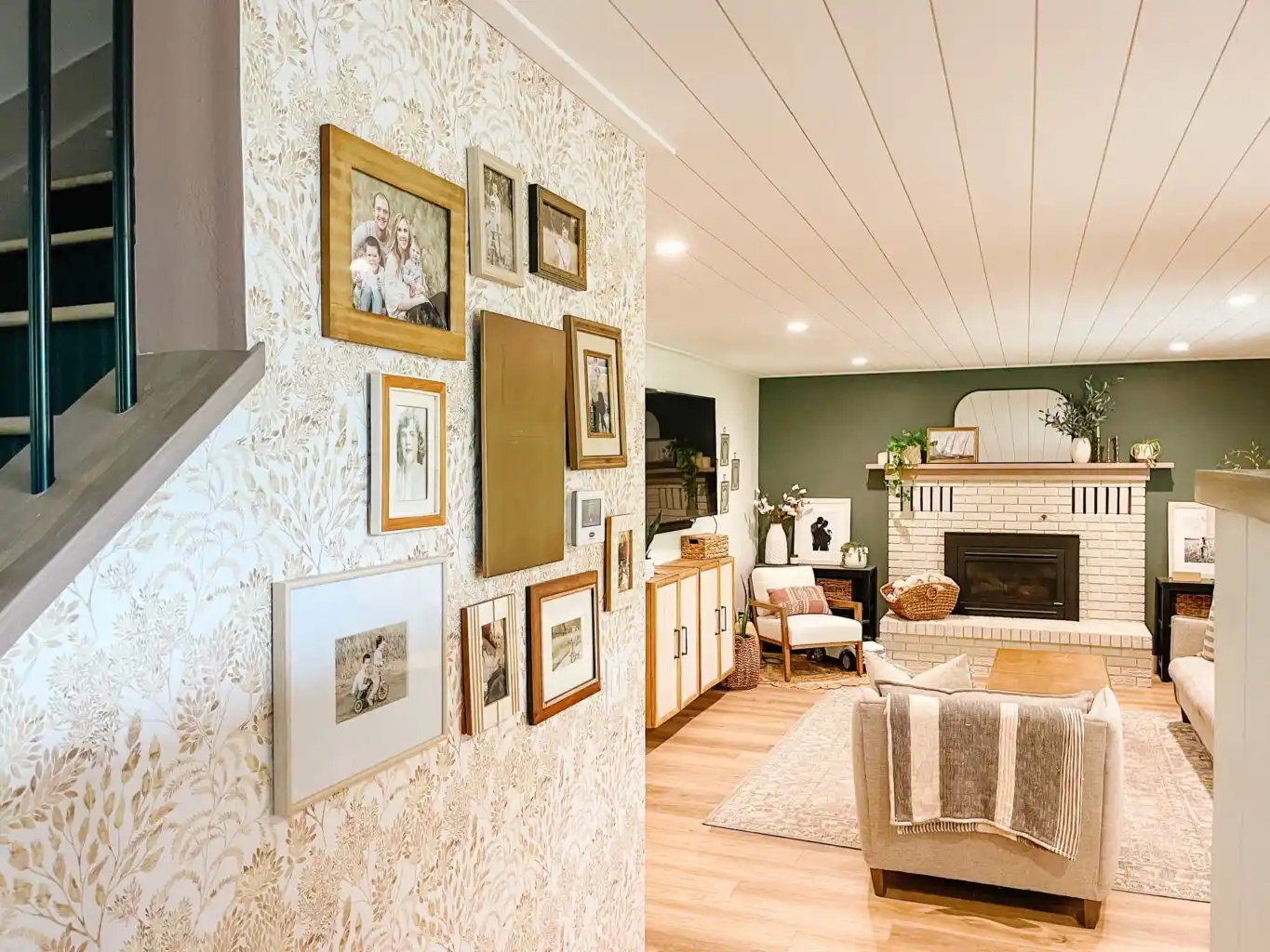 Commercial wallpaper installation in a professional office space